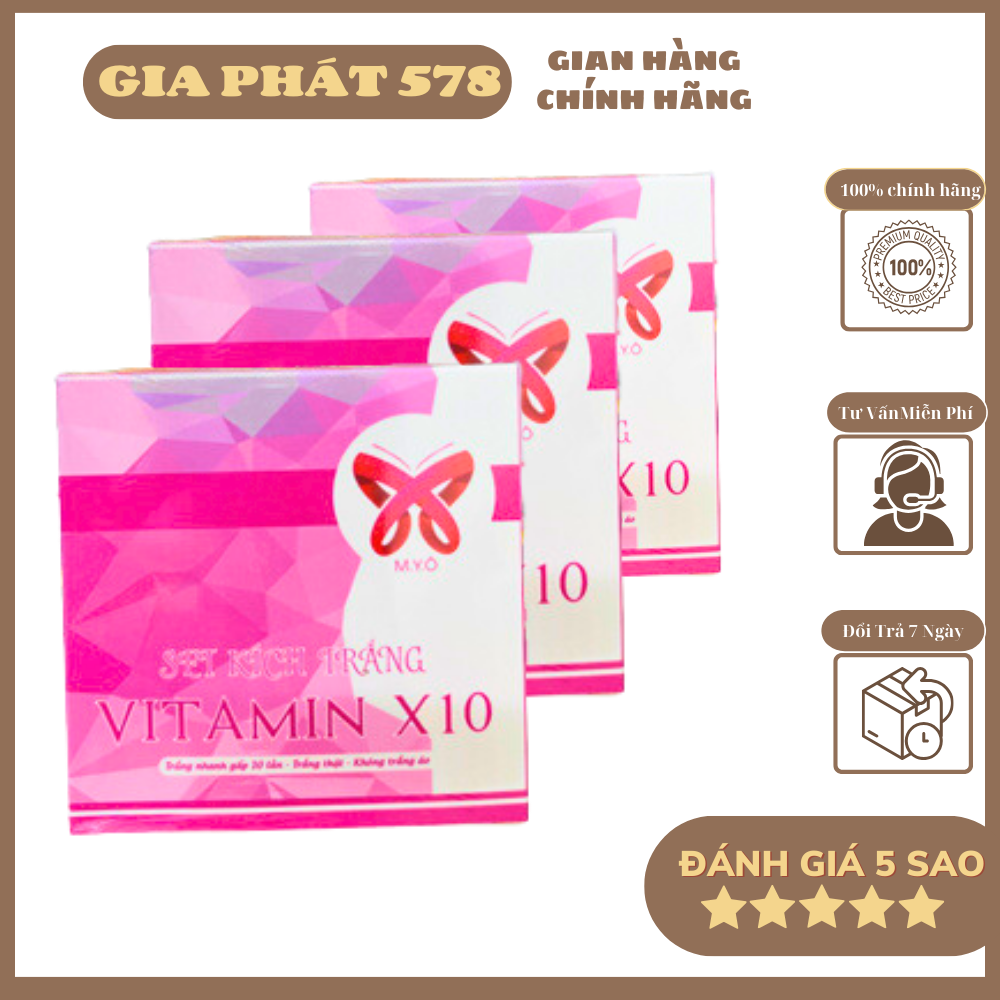 SET KÍCH TRẮNG VITAMIN X10 MYÔ ( Kích trắng mạnh gấp 10 lần )