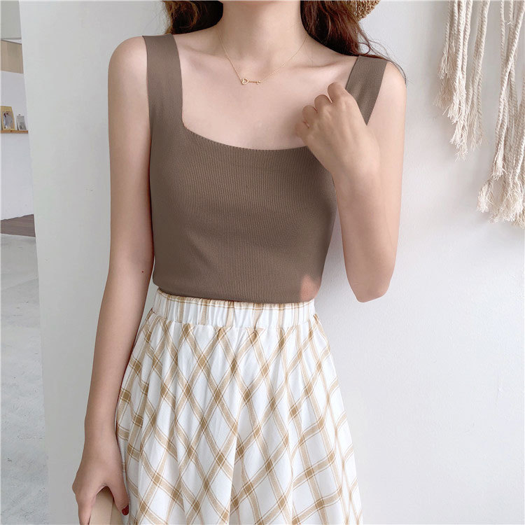 Áo 2 dây bản to cổ vuông