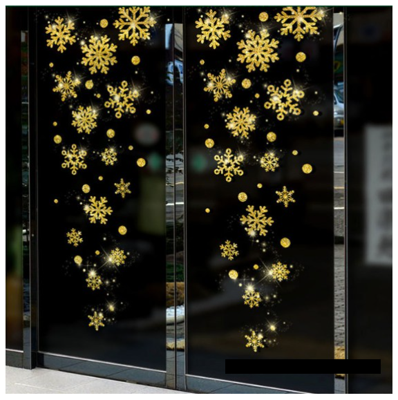 Decal trang trí Noel - Noel hoa vàng