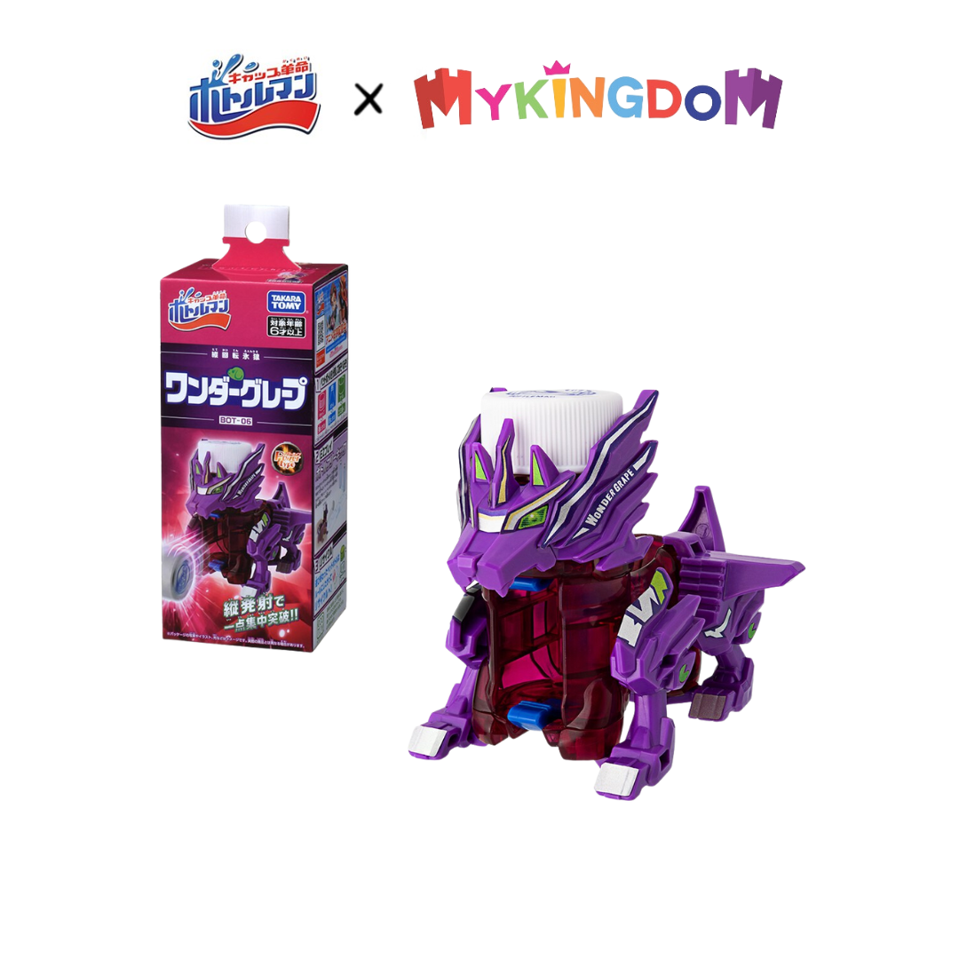Đồ chơi bottleman robot nắp chai wonder grape kỳ lân 175148