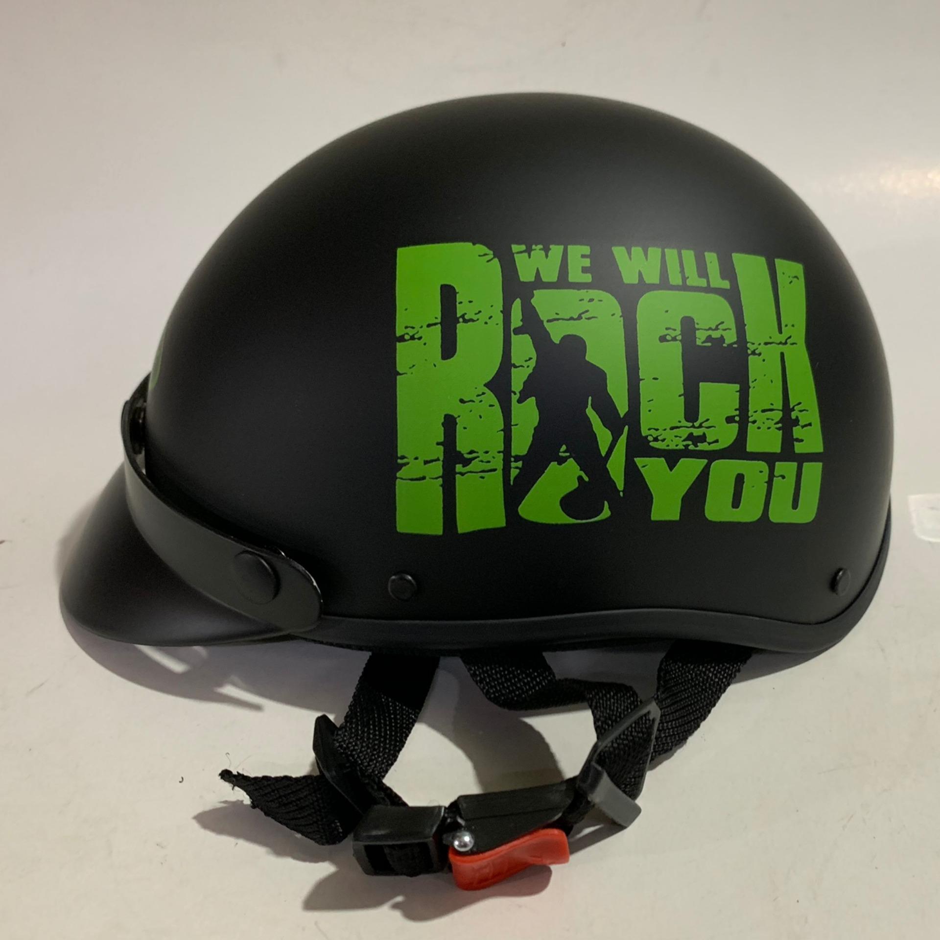 NÓN BẢO HIỂM NỮA ĐẦU TEM ROCK (ĐEN ĐỎ)