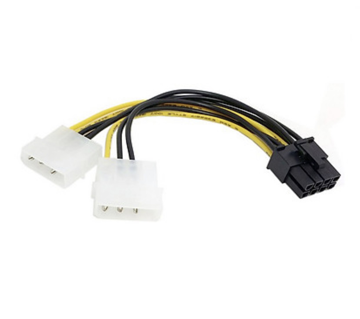 Cáp chuyển 2 nguồn phụ 4 pin ra nguồn phụ 8 pin cho VGA