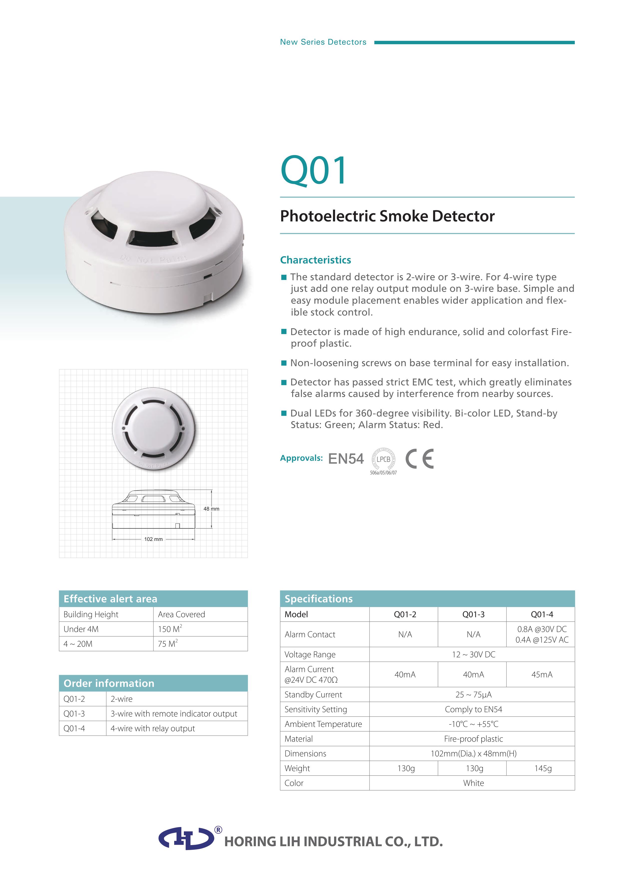 Đầu báo khói quang Horing Q01