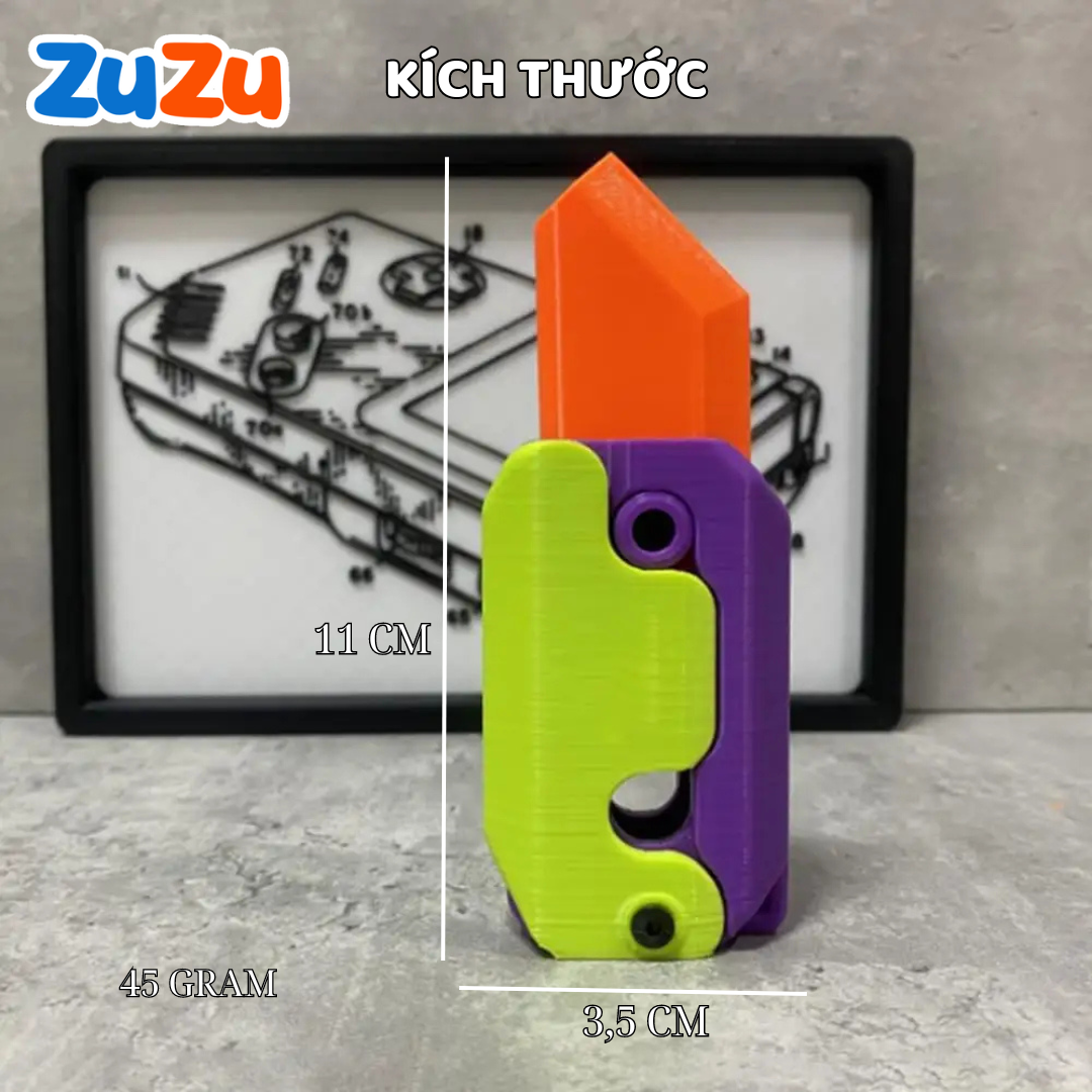 Dao Cà Rốt Trọng Lực 3D, Dao Cà Rốt Mini Giảm Stress