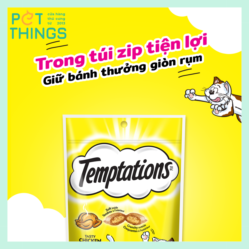 Bánh Thưởng Cho Mèo Temptations Thái Lan 75g / 160g