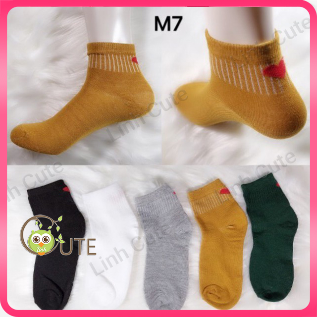 Set 2 Đôi Tất Cổ Cao Hàn Quốc Hình Trái Tim dễ thương