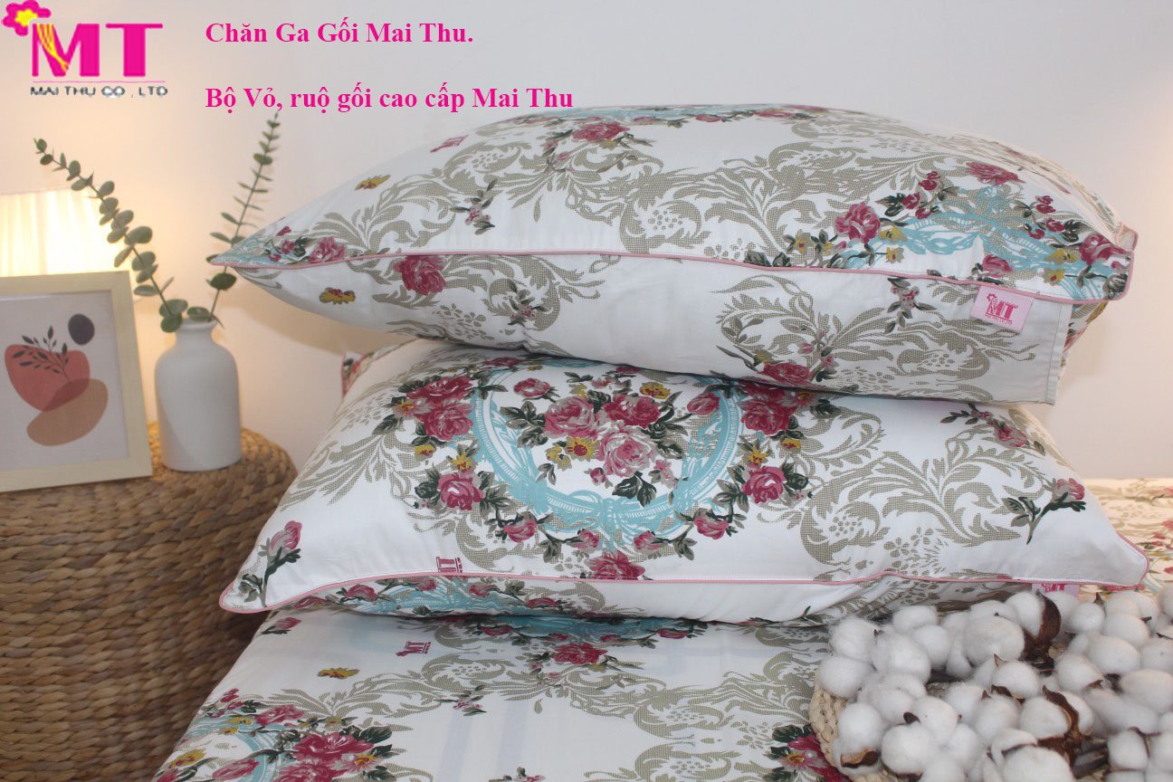 Gối Nằm Kèm Ruột Bông Chất Liệu Poly Cotton