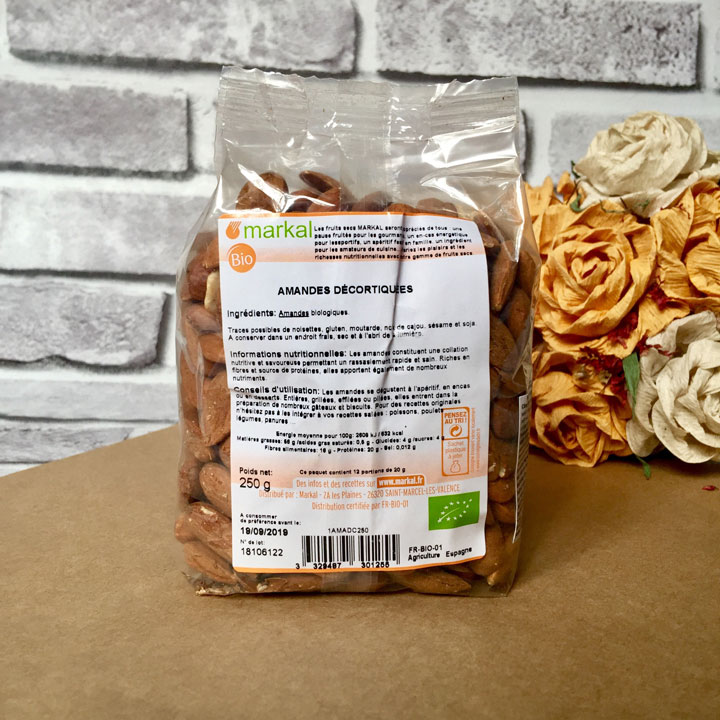 Hạt hạnh nhân hữu cơ đã tách hạt Markal 250g