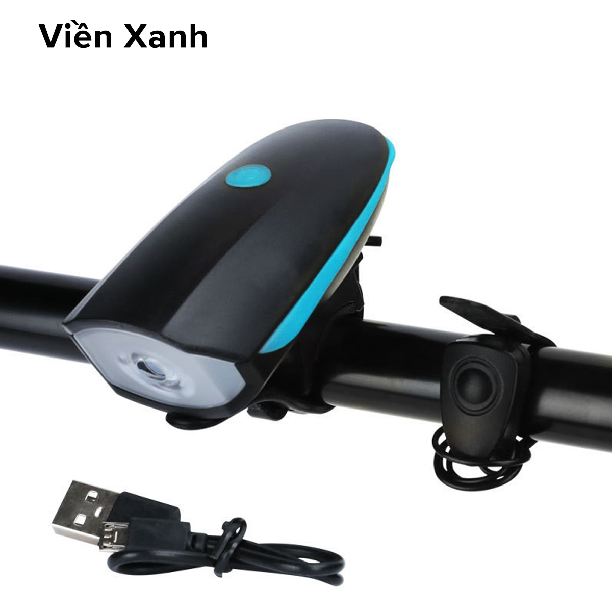 Đèn xe đạp thể thao siêu sáng có còi kèm pin sạc usb led t6 chống nước – đèn còi 120db xe đạp có 3 chế độ sáng – 3 kiểu còi chính hãng amalife