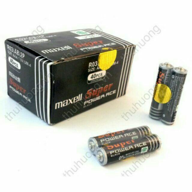 Hộp 40 Viên Pin Tiểu AAA (3A) Maxell Super 1.5V (Đen) Tiện Dụng