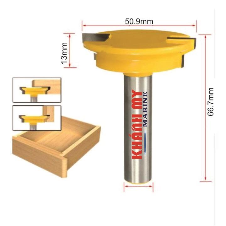 Mũi soi gỗ, Mũi phay gỗ phay cạnh lắp ghép gốc vuông, cốt 12.7mm