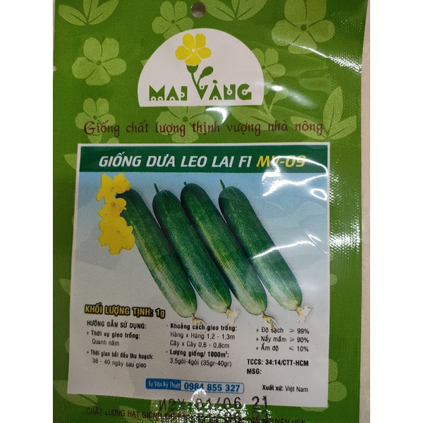 [HCM][Gói 1gr] Hạt giống dưa leo dưa chuột