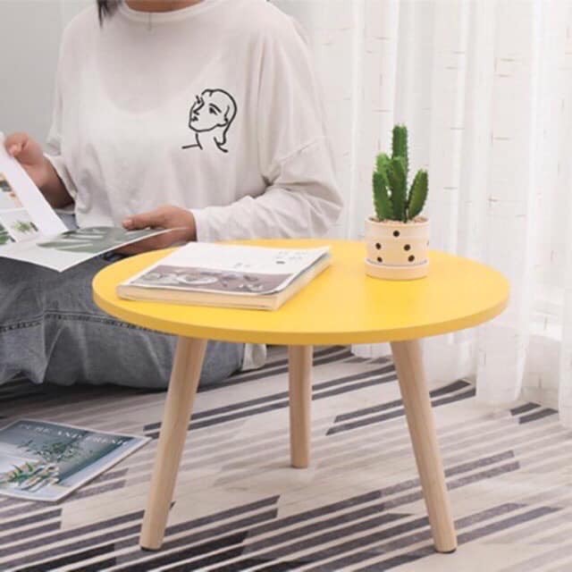 Bàn Trà Ngồi Bệt Tròn Trắng GP74
