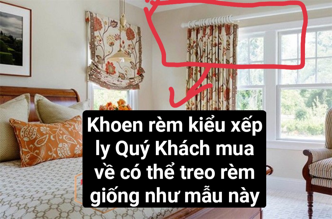 Khoen May Rèm Cửa Kiểu Xếp Ly Màu Trắng