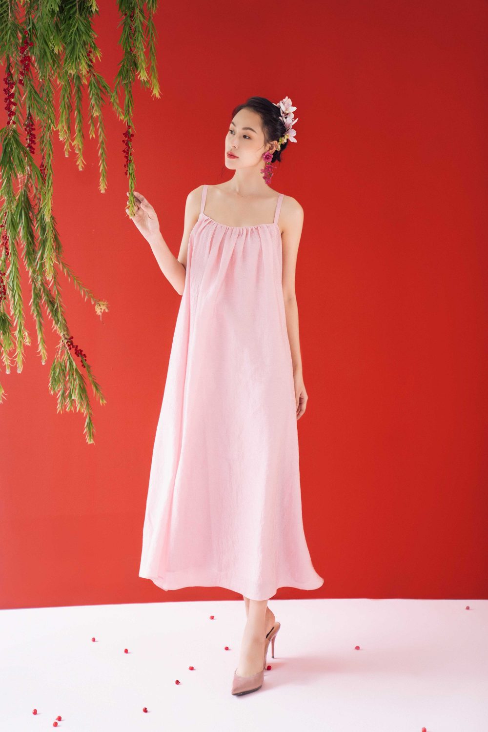 [Xéo Xọ] Đầm hai dây khuy cài Chrissy