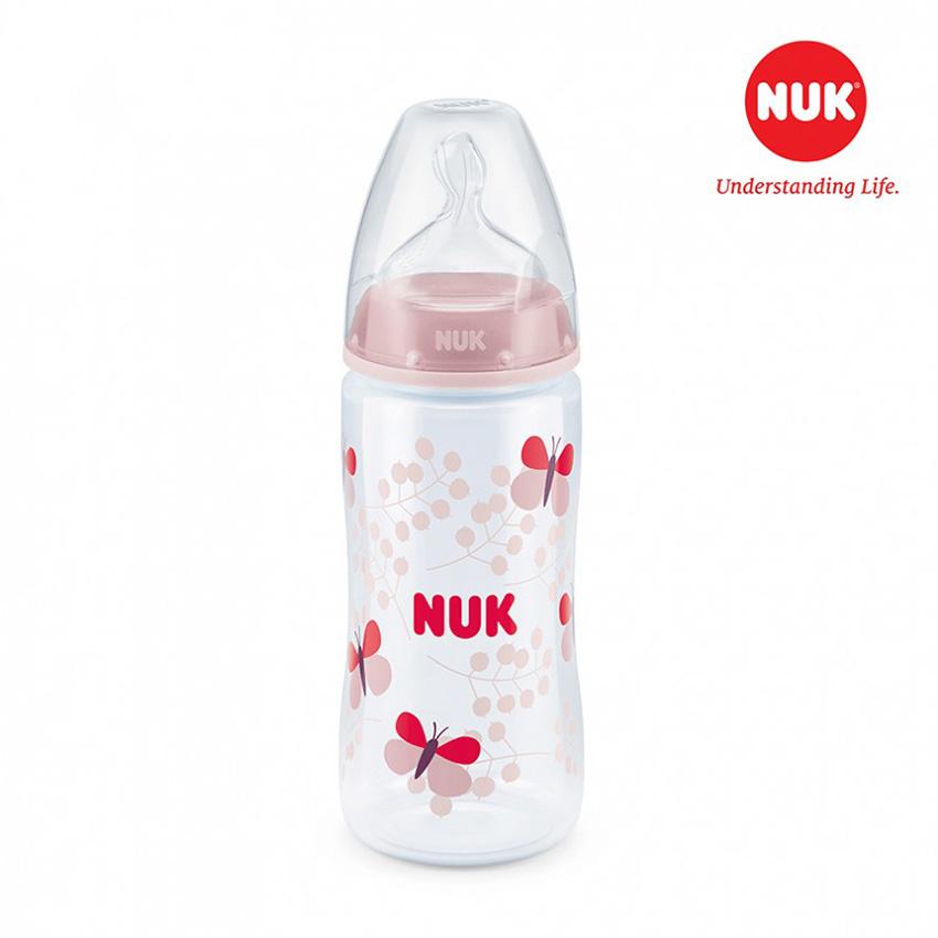 Bình sữa NUK PP 300ml bé 6tháng Hồng (ngẫu nhiên nếu hết màu)