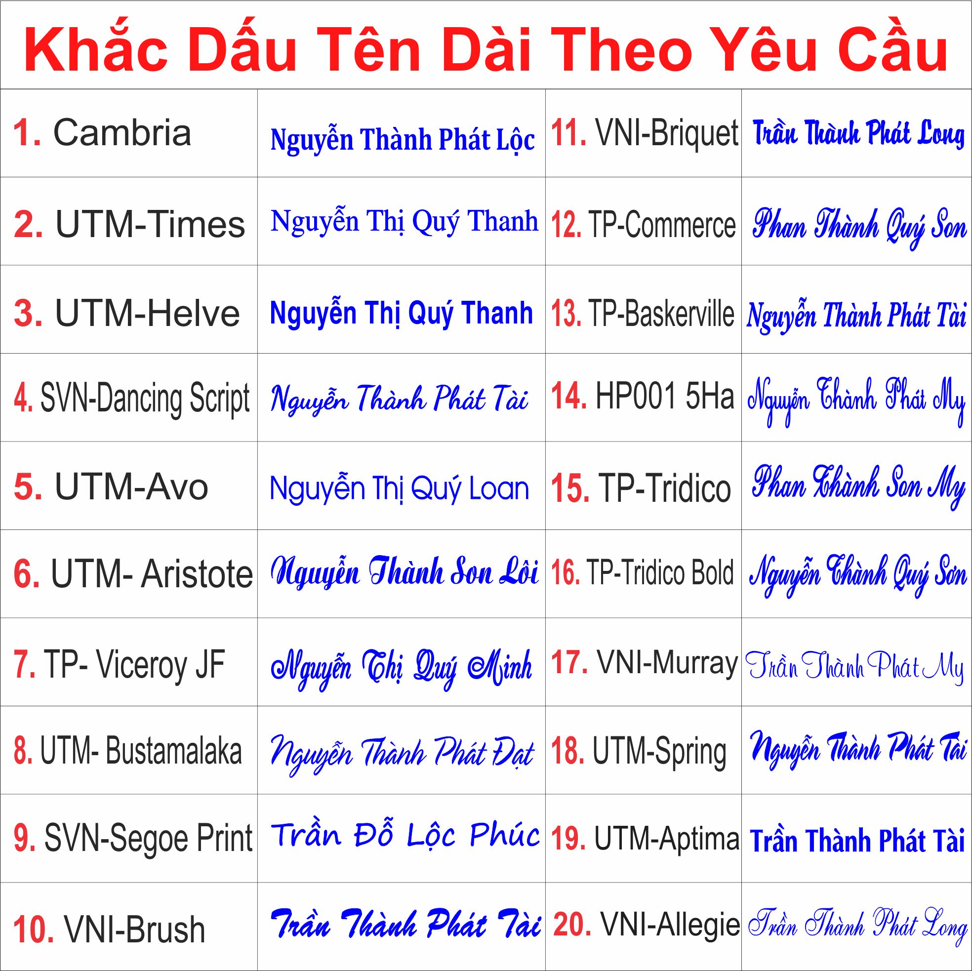 Khắc tên dài theo yêu cầu giá sỉ