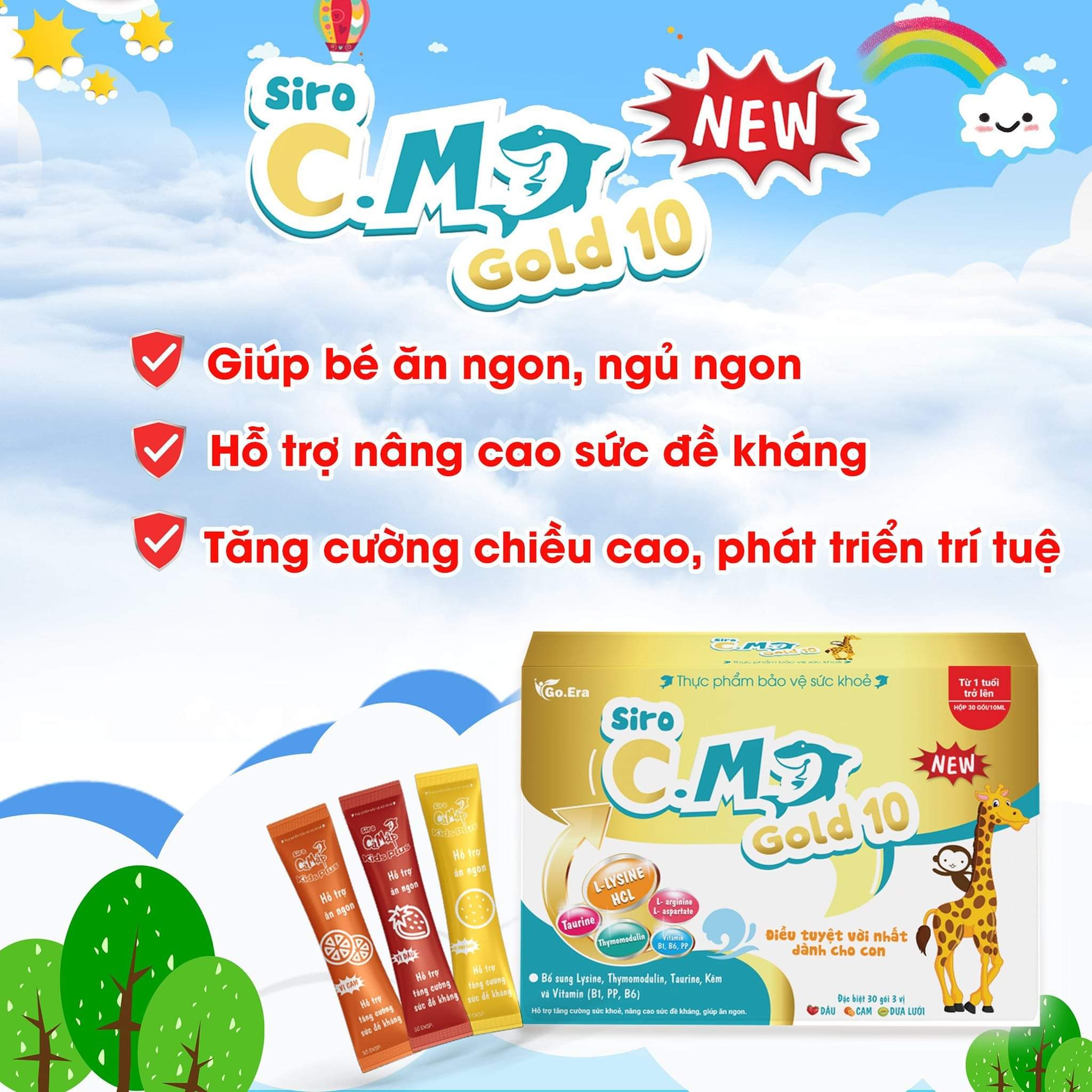 [HCM]Combo 3 Hộp Siro Cá Mập Gold 10 Mẫu Mới