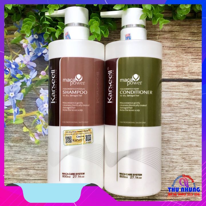 [+Tặng mũ trùm][HCM]Bộ gội xả Karseell Maca siêu mềm mượt 800ml