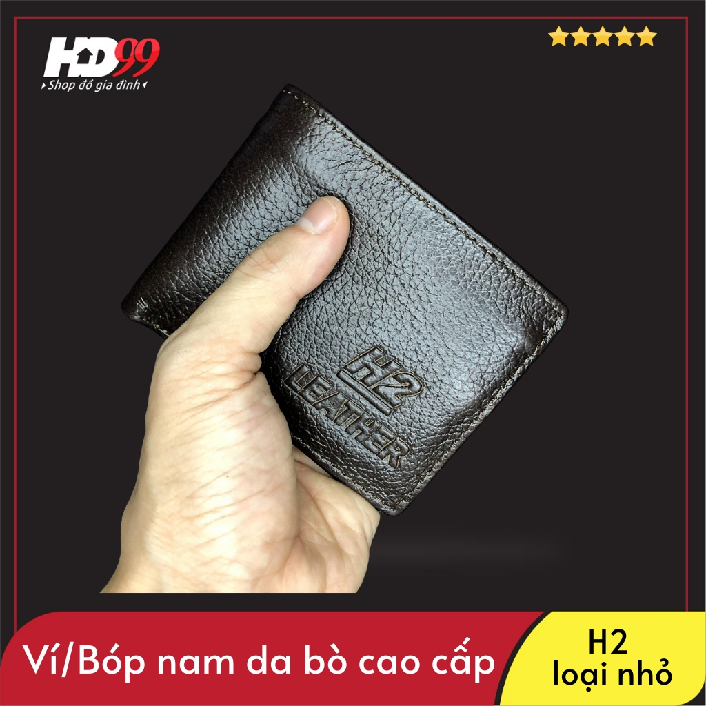 Ví Nam Da Bò Mini H2 Dáng Basic Chất liệu PU