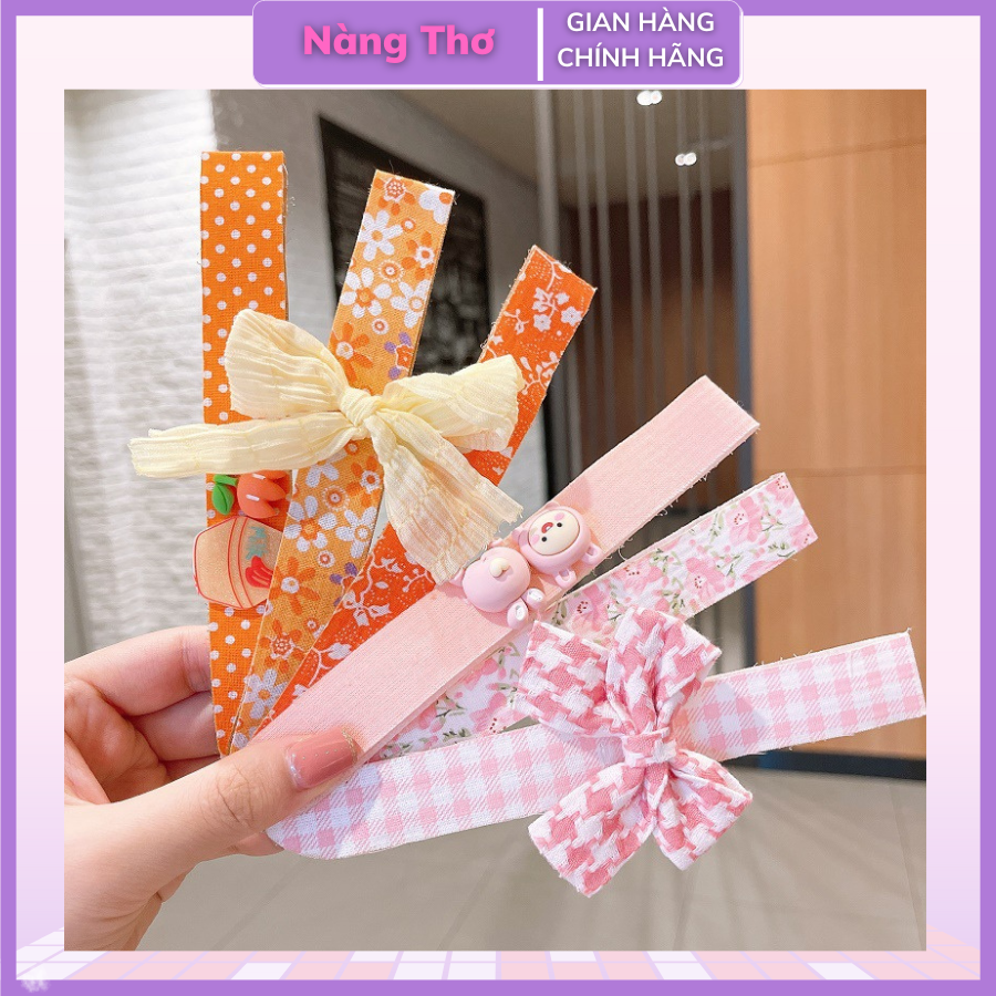 sét 3 bờm cài tóc dán dính cho bé siêu đáng yêu