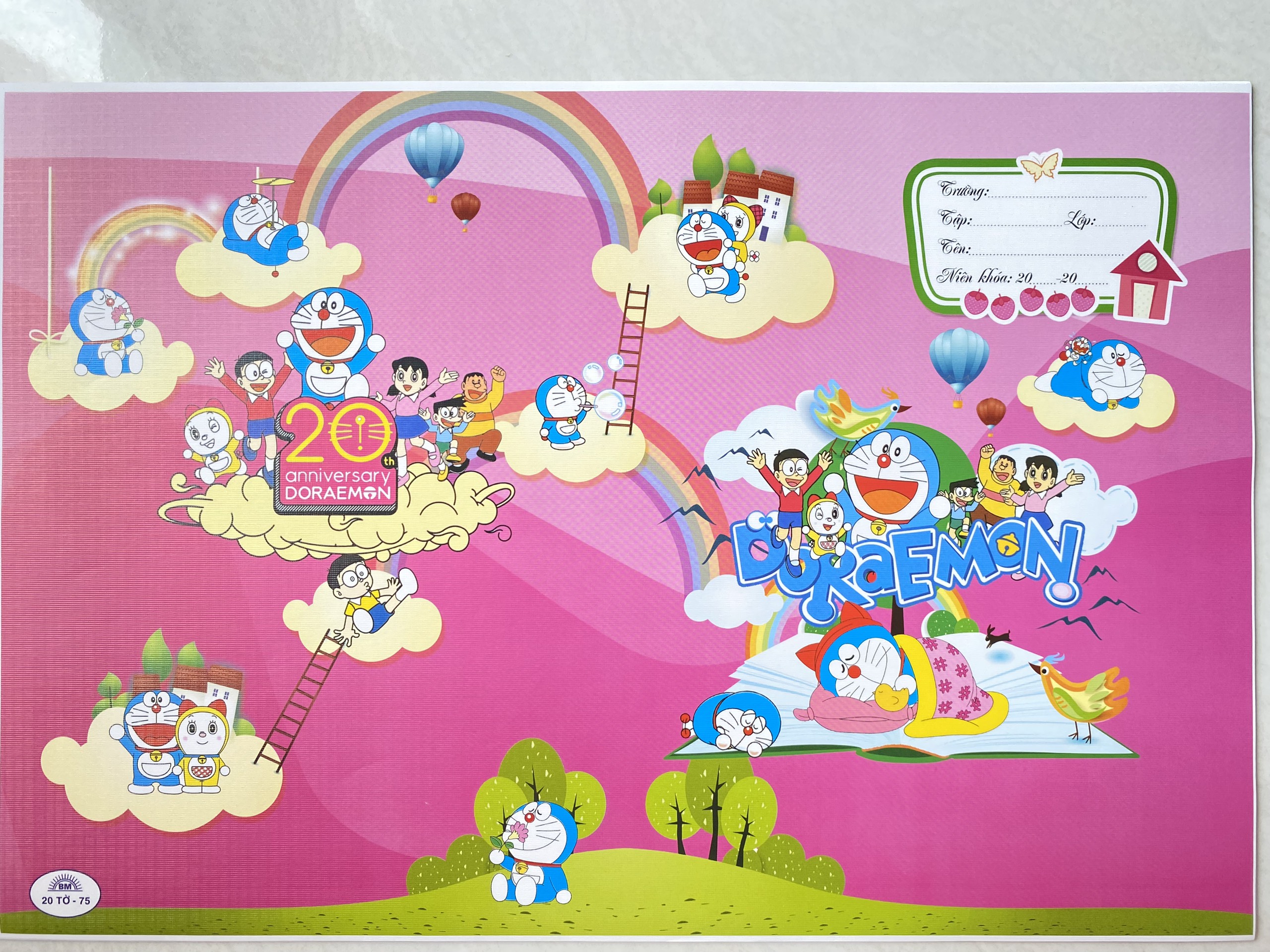 Xấp 10 tờ giấy bao tập lụa có hình