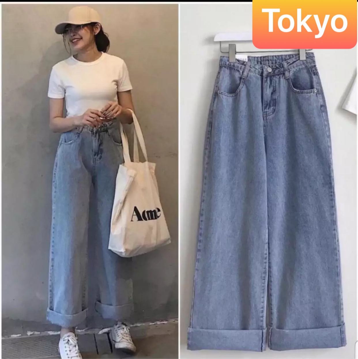 QUẦN JEAN BAGGY NỮ CHẤT BÒ XANH ỐNG RỘNG DÀI LƯNG CAO NÂNG MÔNG CONAN SHINICHI TOKY-20 CAO CẤP - TOKYO FASHION