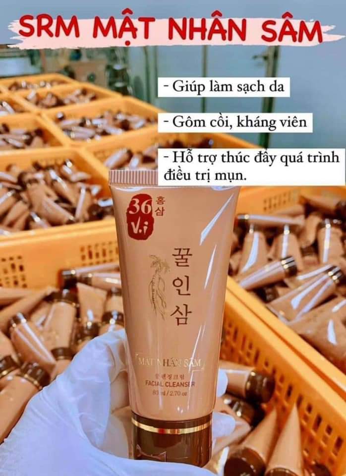 Combo Cao Mụn Sâm Đỏ + Sữa rửa mặt Nhân Sâm - sạch mụn sáng da