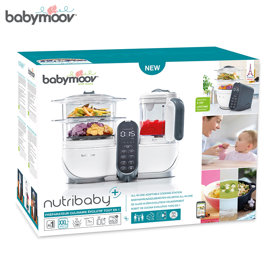 MÁY XAY HẤP ĐA NĂNG NUTRIBABY 5IN1 PLUS BABYMOOV (KEM)
