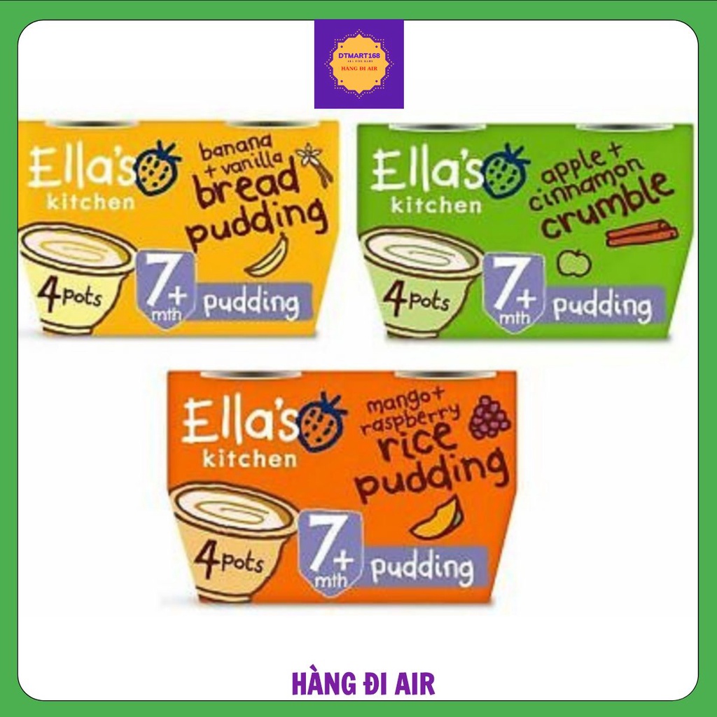 Pudding Ella s Kitchen Cho Bé 7m+ 4 Hộp x 80g Hàng Air Anh