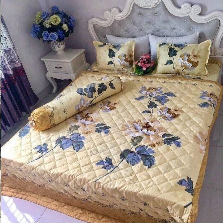[HCM]ga giường cotton - chăn mền cotton MS06