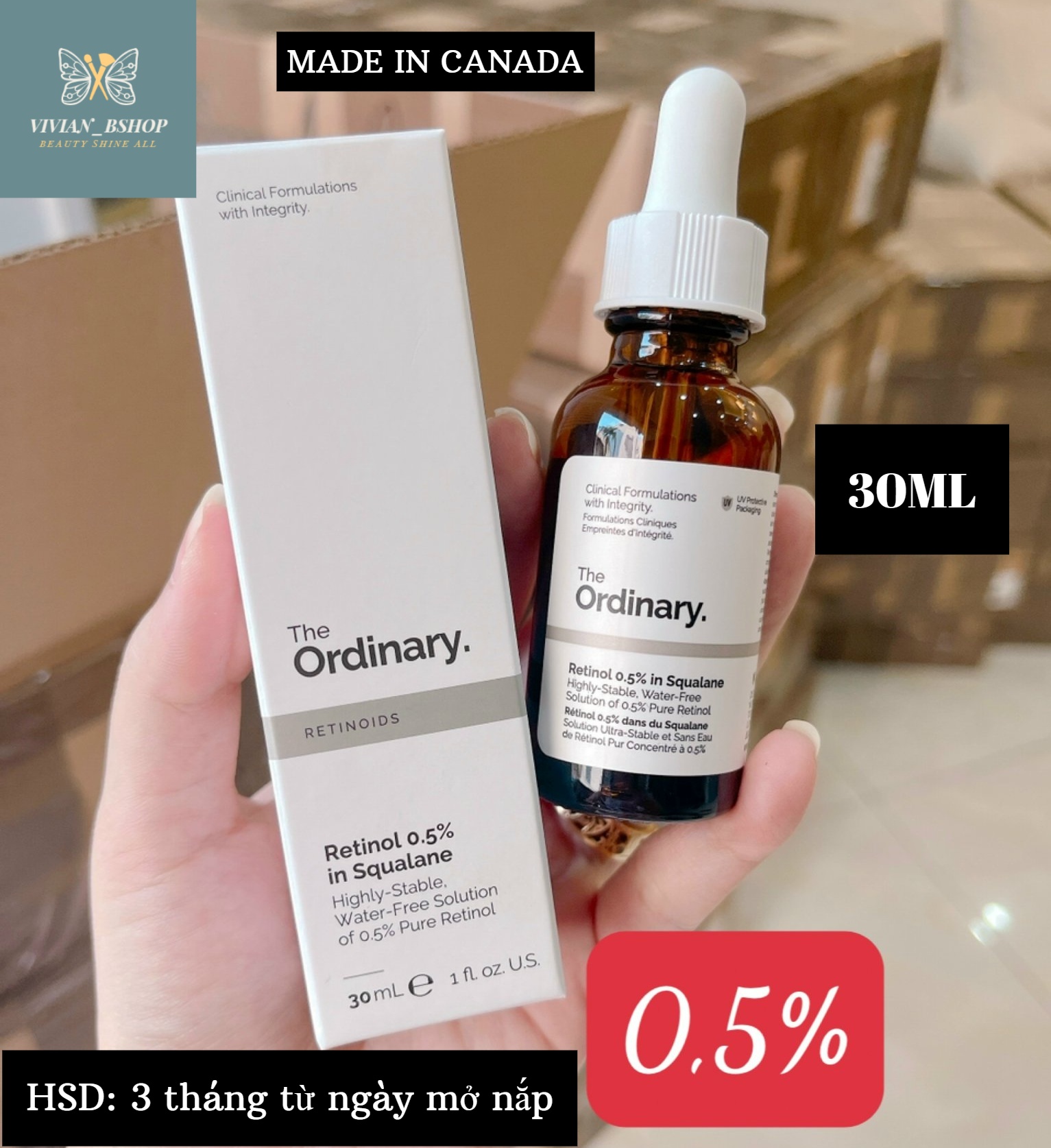 Tinh Chất The Ordinary Retinol 0.5% In Squalane 30ml