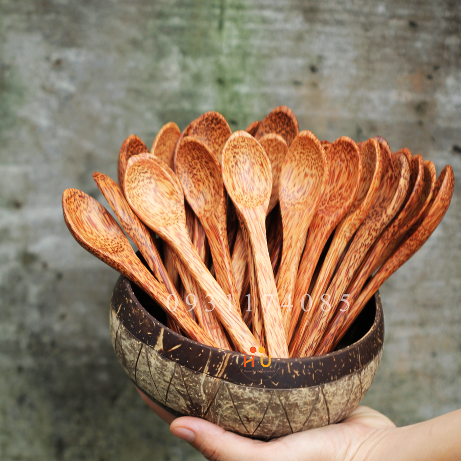 Wooden coconut spoon (size ~17x3 (cm))