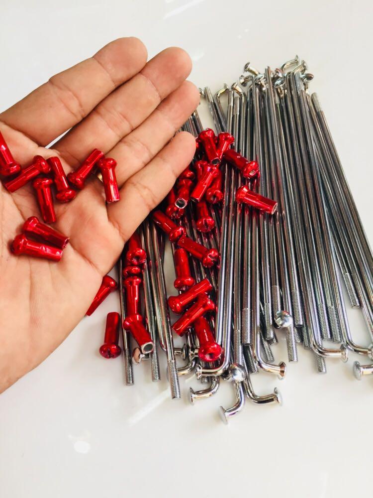 Căm mạ crom chân đỏ 2 bánh trước sau