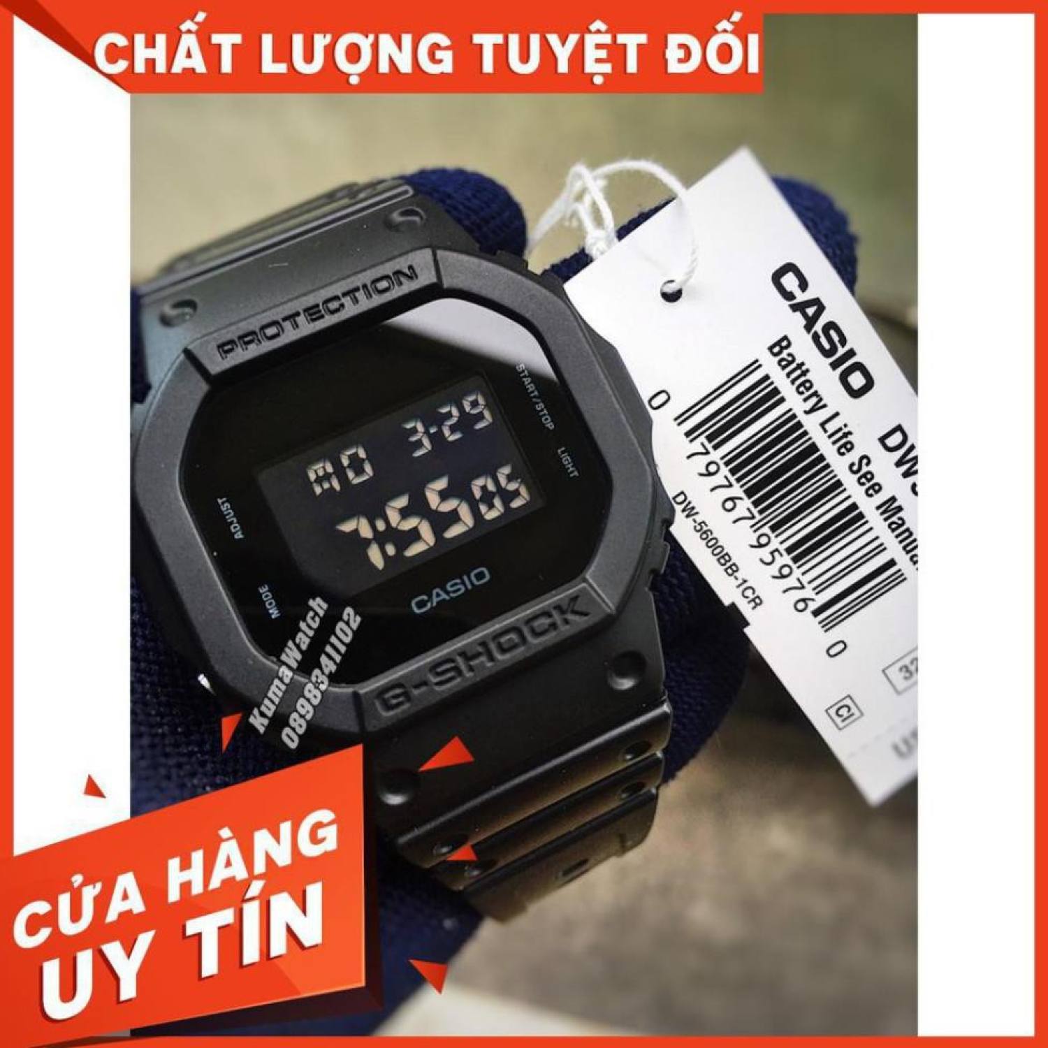 Đồng Hồ Nam Casio Gshock Dw-5600BB –Chống Nước, Nam Tính, 42Mm, Đen Huyền Ảo Full Box - Lux.watch