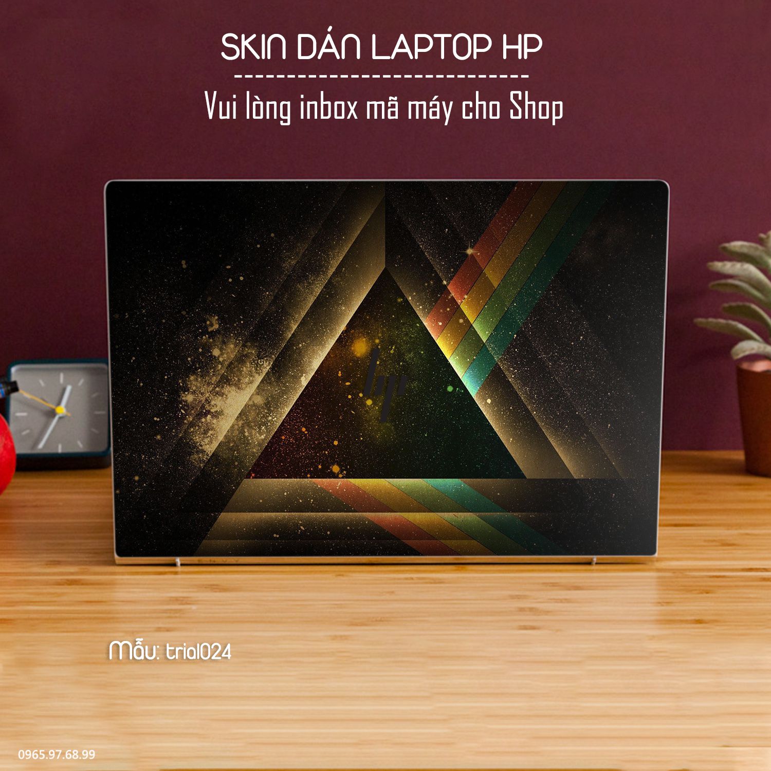 Decal Skin dán Laptop HP mẫu Đa giác (inbox mã máy cho shop)