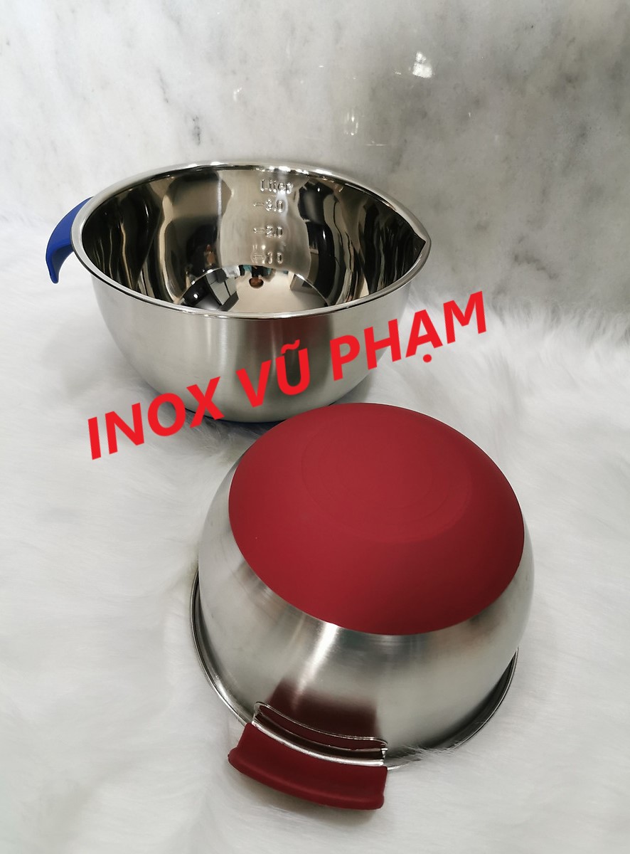 THỐ TRỘN BỘT,ĐÁNH TRỨNG INOX 304 CÓ ĐẾ CÓ QUAI ĐỦ SIZE (Ảnh thật shop tự chụp)