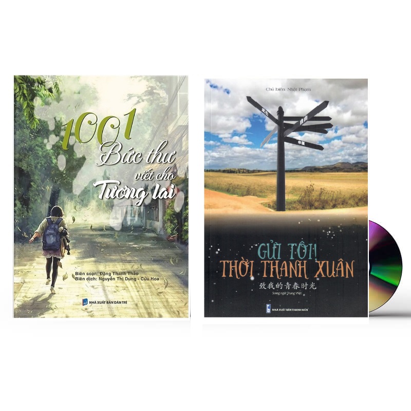 [Free Ship 50k] Sách- Combo 2 sách 1001 Bức Thư Viết Cho Tương Lai và Gởi tôi thời thanh xuân song ngữ Trung việt có phiên âm có mp3 nghe +DVD tài liệu