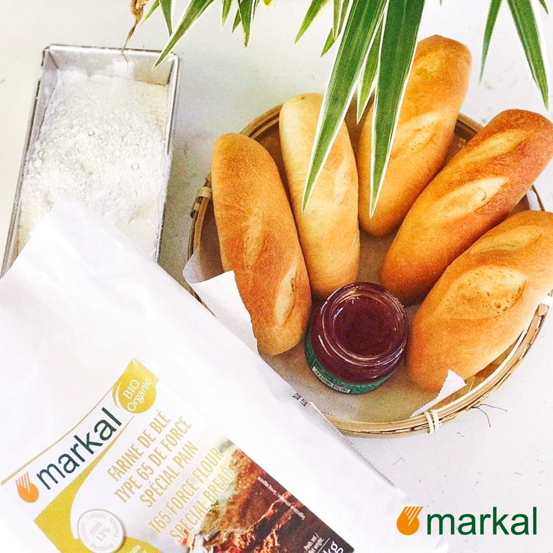 Bột mì hữu cơ T65 Markal 1kg (Protein  13%)
