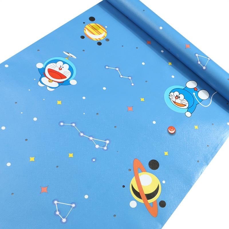 5 Mét Giấy Dán Tường, Khổ 45CM Rộng Decal PVC Trang Trí ( có keo ) - DOREMON VŨ TRỤ MỚI