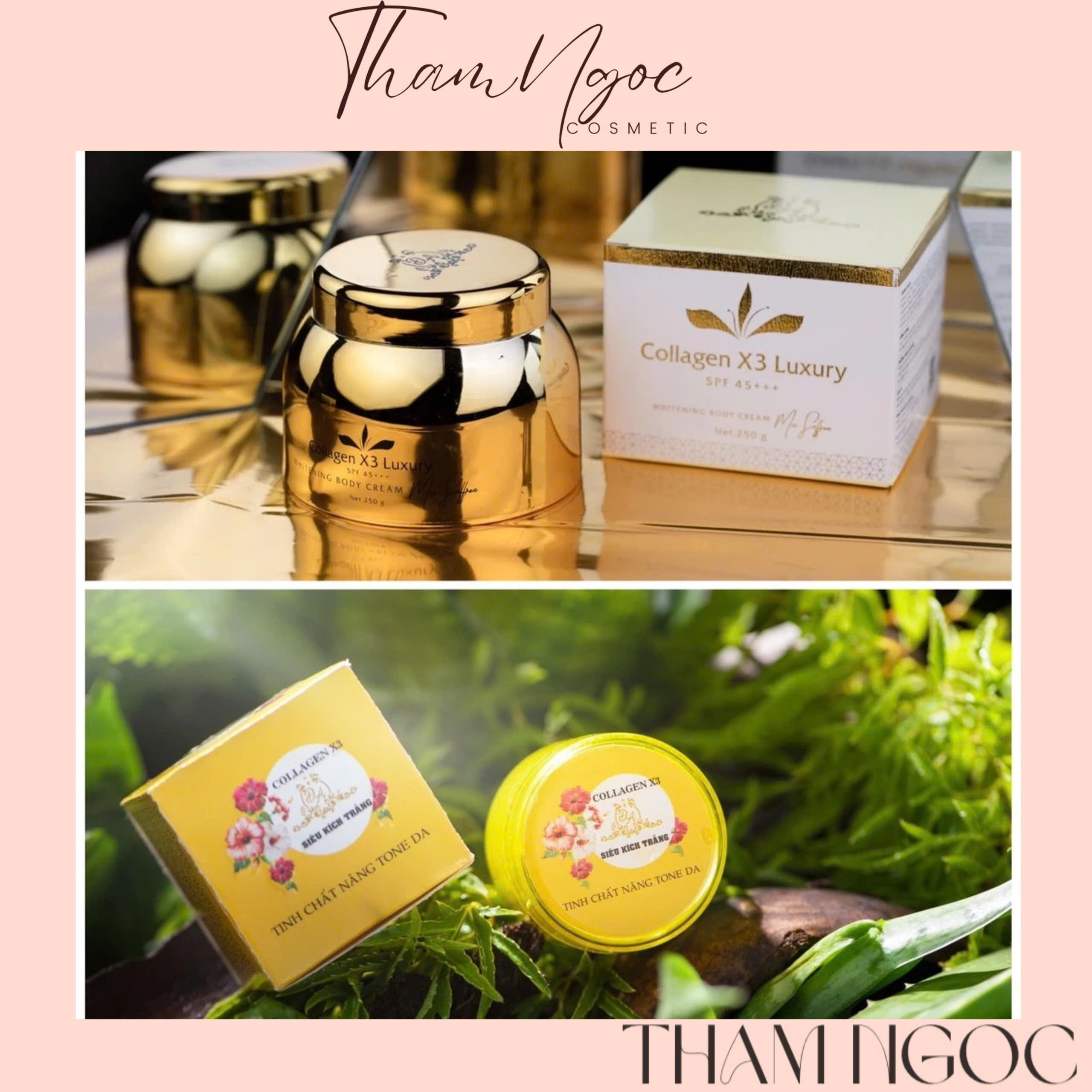 COMBO BODY X3 LUXURY VÀ KÍCH TRẮNG COLLAGEN X3 CHÍNH HÃNG ĐÔNG ANH