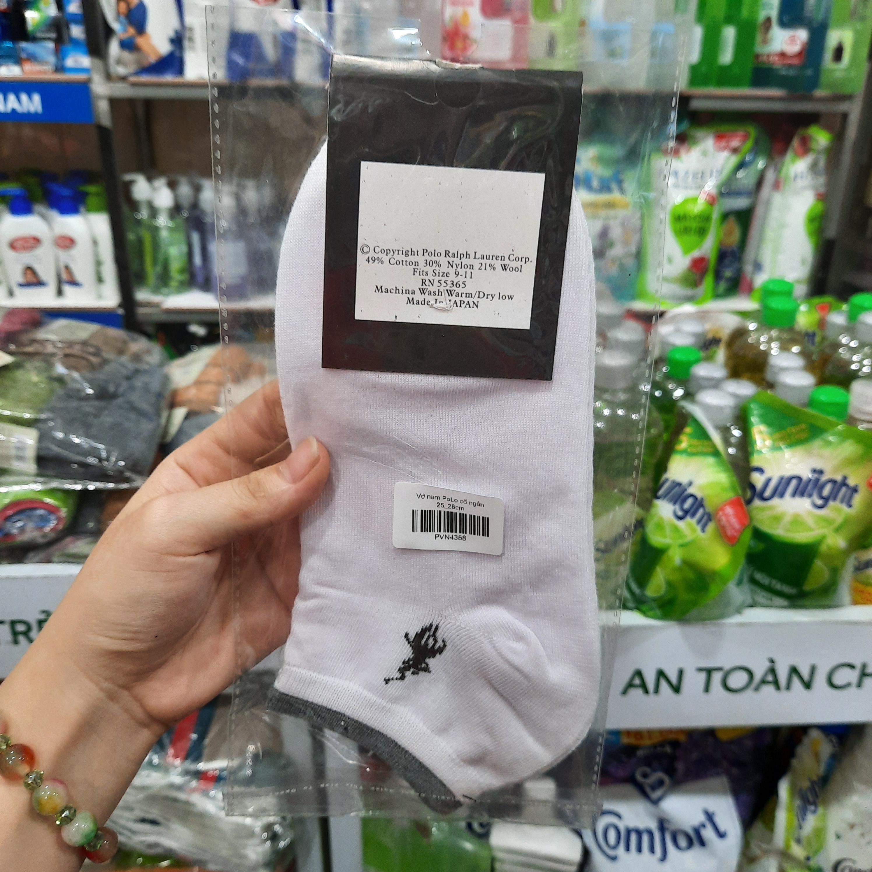 1 Đôi Vớ nam PoLo cổ ngắn 25-28cm