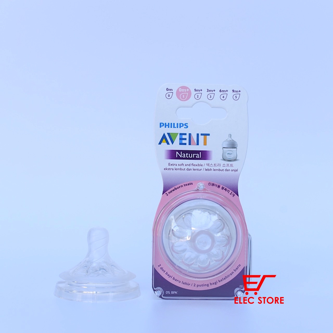 Núm ti thay bình sữa Philips AVENT Natural số 1 [cho bé 0-3 tháng]