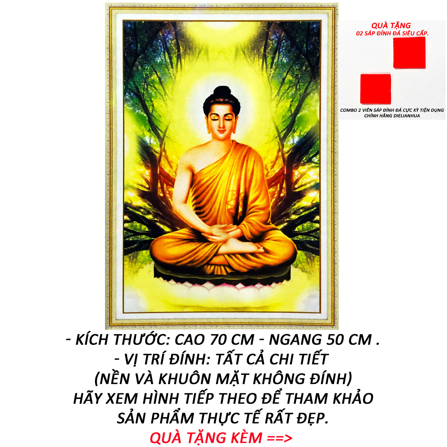 Tranh đính đá 5D - Lưu Thủy Sinh Tài - Tranh Minh Hiền