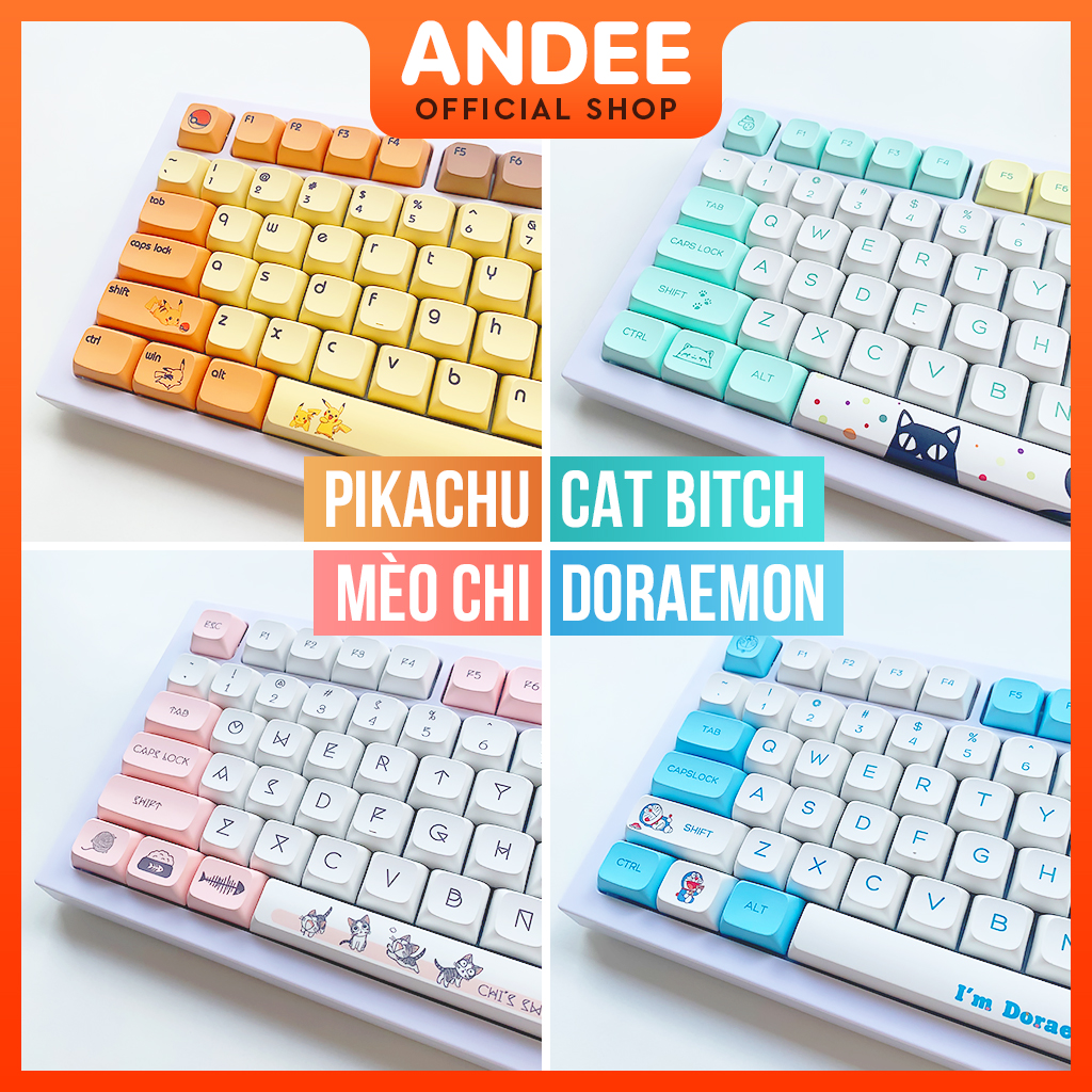 Keycap nút bàn phím XDA Hamster Ice Cream Cat Meow 9mm PBT nhiều màu dễ thương cho bàn phím cơ