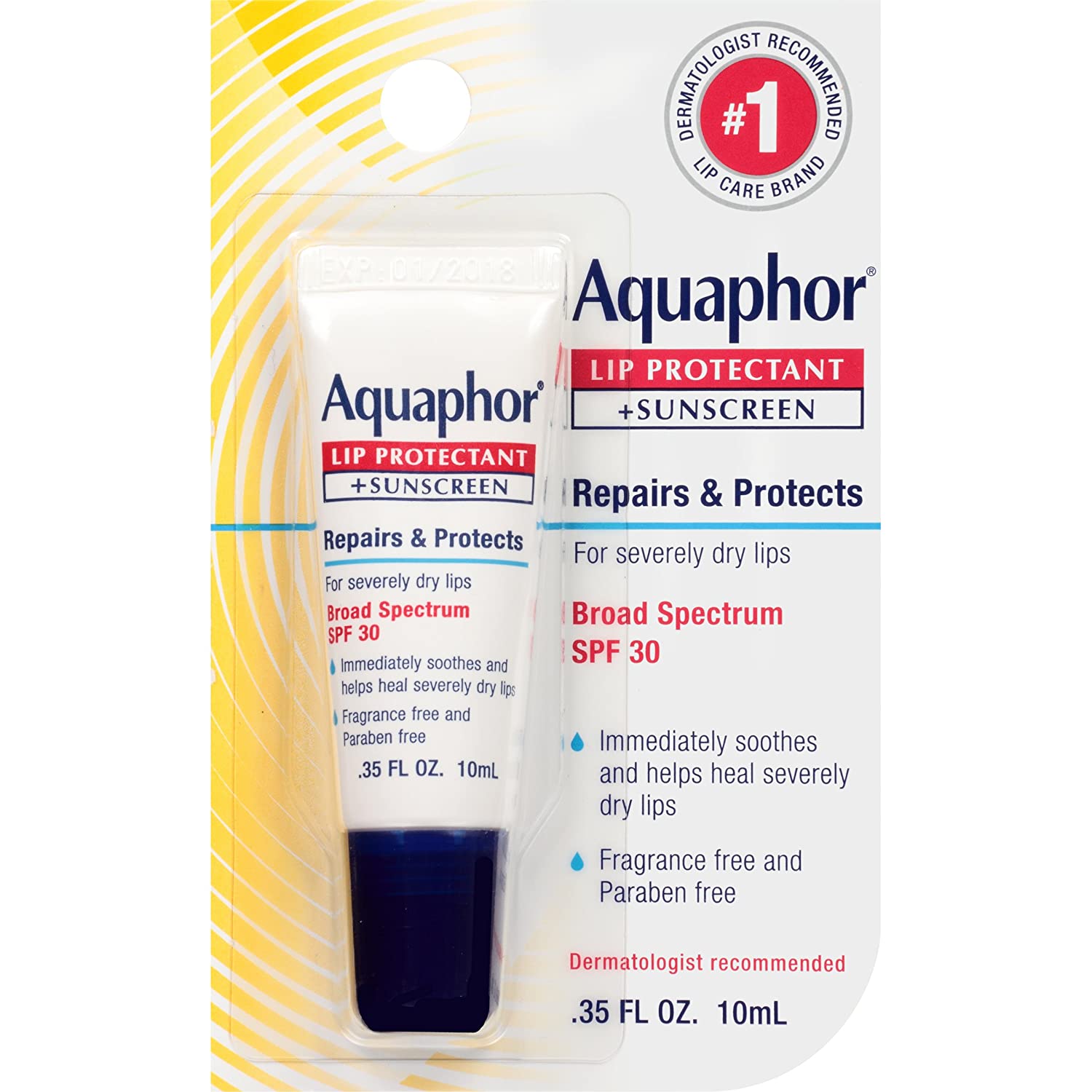 Son dưỡng môi khô nẻ Aquaphor Lip Protectant and Sunscreen Ointment