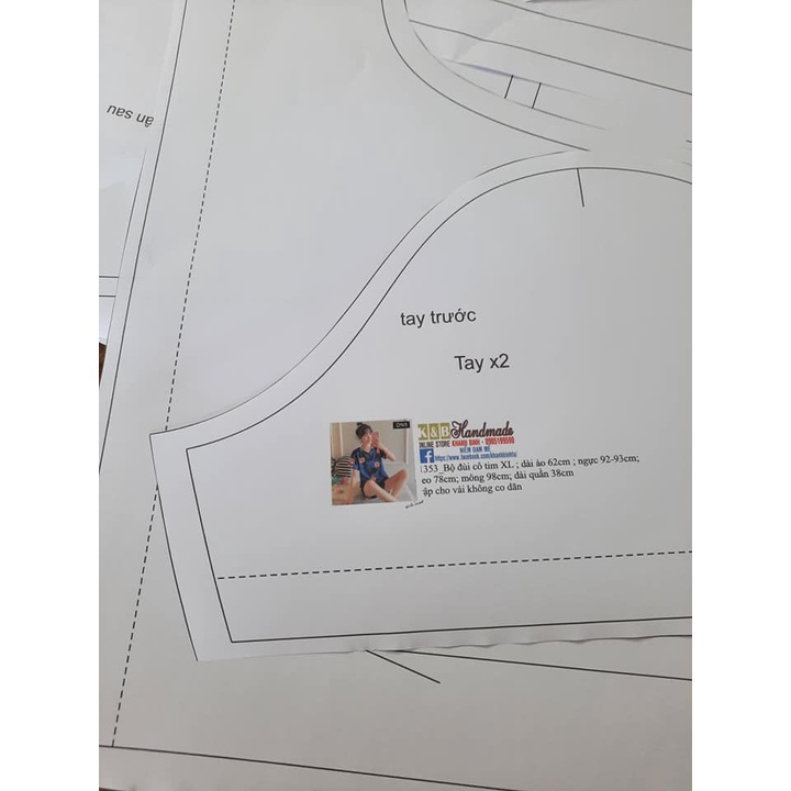 Rập giấy áo vest tay phồng mã 1492 (BẢN VẼ)