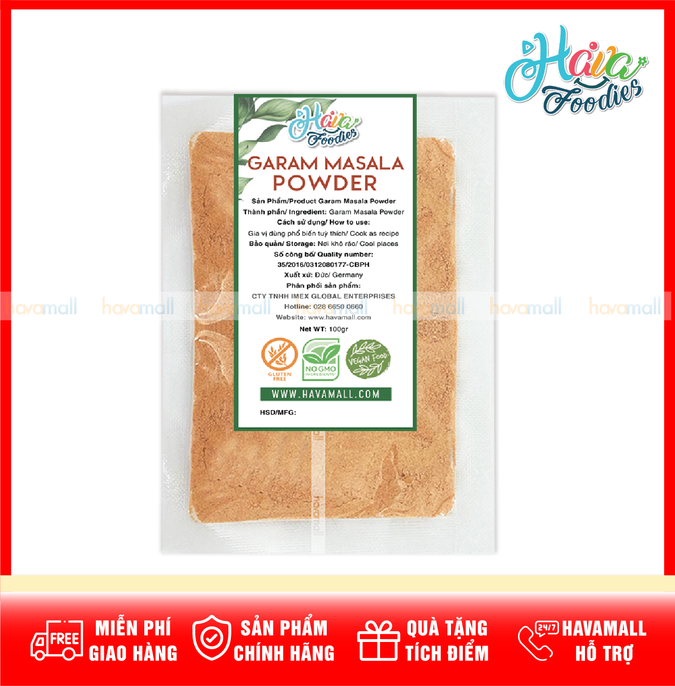 Bột gia vị ấn độ hava foodies – garam masala powder