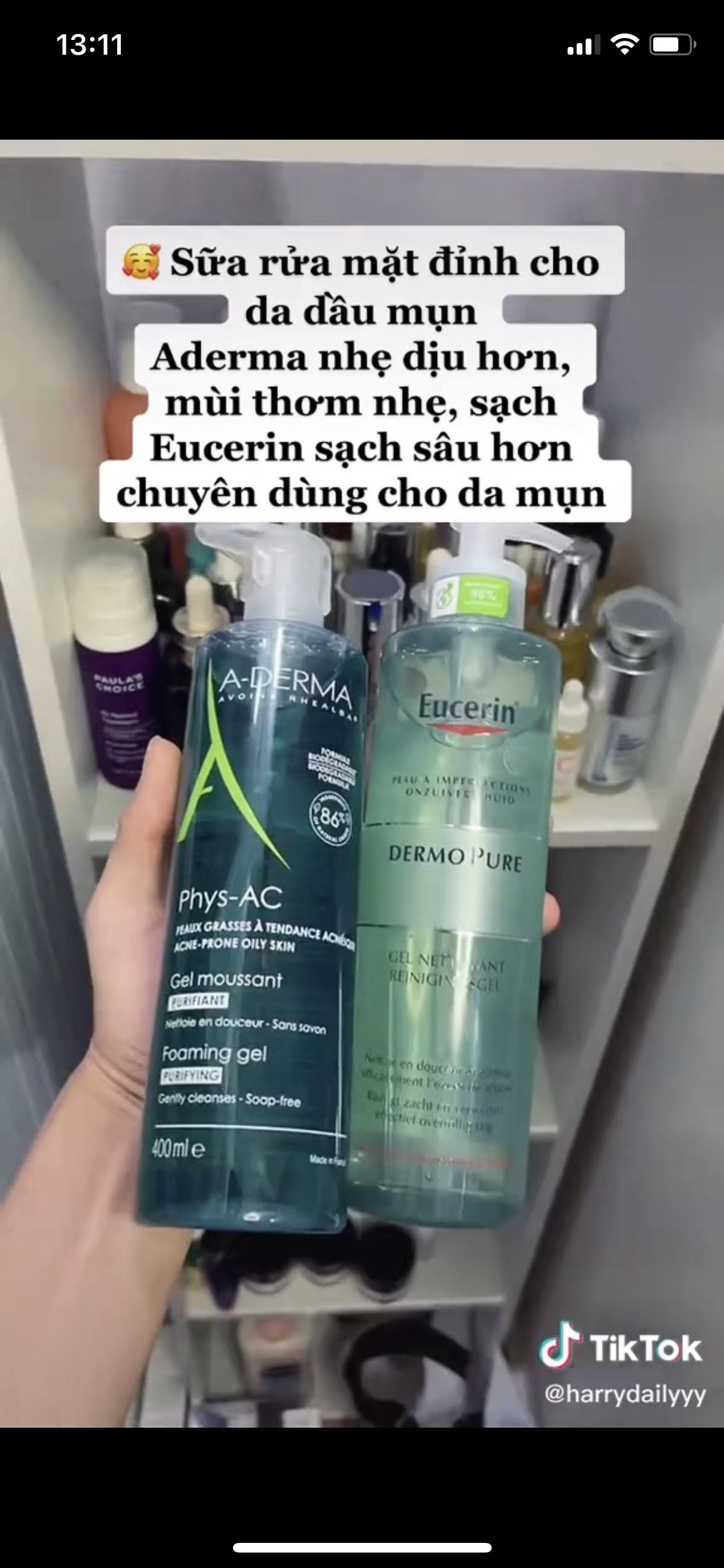 Gel rửa mặt Eucerin cho da dầu, mụn - Eucerin ProAcne Solution Cleansing Gel 400ml | Unknown Beauty