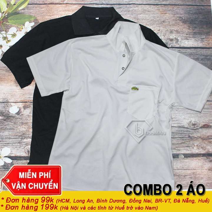 [HCM]COMBO 2 Áo Thun Nam Cổ Trụ NamTrung Niên Bình Dân (2 Áo) - Màu Ngẫu nhiên - One Size từ (52-72)kg